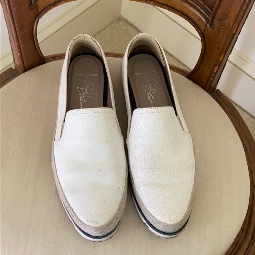 White Leather Donald Pliner Slip On Shoes